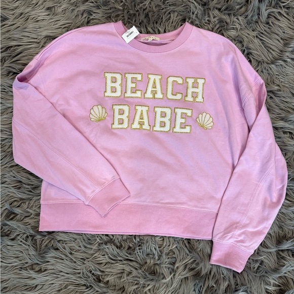 Baevely Sweaters - Pink Baevely Beach Babe Sweater